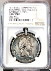 1815年 ドイツ シルバー ワーテルロー ハノーバー メダル ブロックマン 1062 NGC AU DET トップポップ 1｜WORLD RESOURCE【KING店】