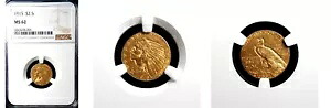 1915年 $2.5 NGC MS62-PQ インディアンヘッド ゴールド クォーターイーグル---｜WORLD RESOURCE【KING店】