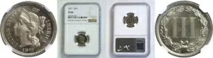 1877年 3C ニッケル 3セント プルーフ NGC PR-66|WORLD RESOURCE【KING店】