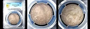 1819/8 50C ラージ 9 PCGS AU58 POP 44 & ONLY 35 FINER -PQ キャップ付きバストハーフ|WORLD RESOURCE【KING店】