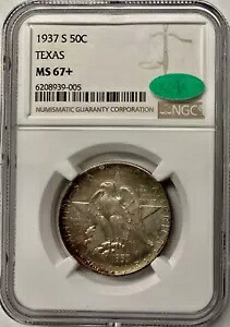 1937-S 50セント テキサス シルバー 記念 NGC MS67+CAC｜WORLD RESOURCE【KING店】