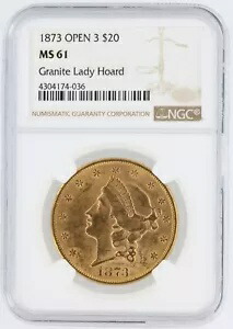 1873年オープン3ダブルイーグルNGC MS61 $20リバティヘッドフィラデルフィア造幣局コイン|WORLD RESOURCE【KING店】
