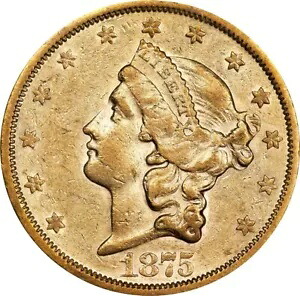1875-S リバティ ダブルイーグル タイプ2 $20 NGC AU53|WORLD RESOURCE【KING店】
