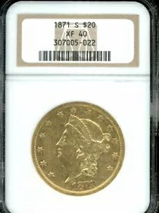 1871-S リバティ ダブルイーグル タイプ2 $20 NGC XF40|WORLD RESOURCE【KING店】