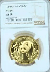 1986年 中国製 100元金貨 G100Y パンダ NGC MS 69 非常に希少な高品位宝石の美しさ｜WORLD RESOURCE【KING店】