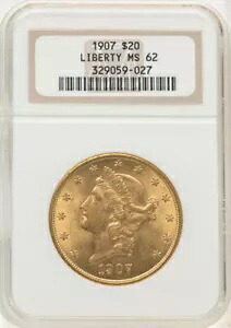 1907年 リバティ ダブルイーグル タイプ3 $20 NGC MS62|WORLD RESOURCE【KING店】