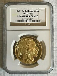 アメリカ 2011W バッファロー 50ドル金貨 1オンス NGC PF69 ウルトラカメオ SKU# 868｜WORLD RESOURCE【KING店】