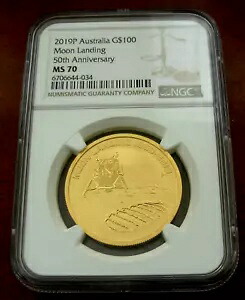 オーストラリア 2019P 金貨 1オンス 100ドル NGC MS70 月面着陸50周年記念｜WORLD RESOURCE【KING店】