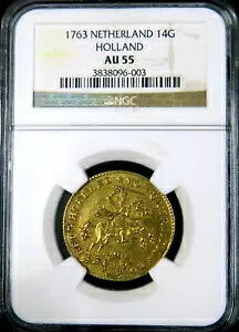 オランダ 14 グルデンス 1763 ゴールド ライダー オランダ NGC AU 55｜WORLD RESOURCE【KING店】