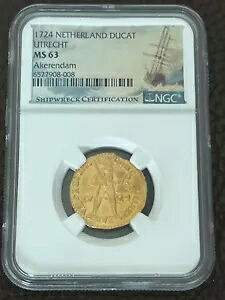 AKERENDAM 1724年オランダ・ダカット金貨 NGC MS 63 1724年沈没船コイン|WORLD RESOURCE【KING店】