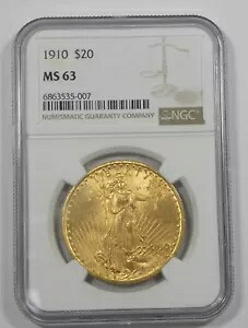 1910年 20ドル セント・ゴーデンズ ダブルイーグル NGC MS 63認定｜WORLD RESOURCE【KING店】