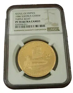 韓国 1986年 金貨 1オンス 50000ウォン NGC PF70UC ソウルオリンピック - タートルボート｜WORLD RESOURCE【KING店】