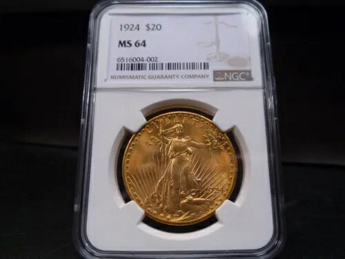 1924年 MS64 20ドル金貨 セント・ゴーデンズ ダブルイーグル NGC認定 - 明るい｜WORLD RESOURCE【KING店】