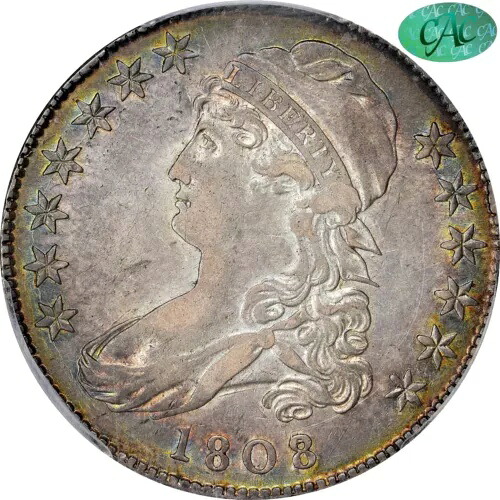 トーンカラー 1808/7 50C AU53 PCGS CAC キャップドバストハーフドル | パラダイムコイン｜WORLD RESOURCE【KING店】