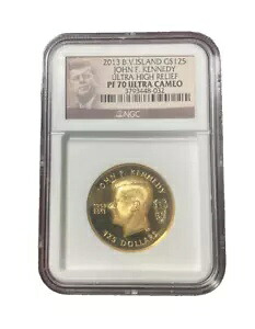 イギリス領ヴァージン諸島 2013年 金貨 125ドル NGC PF70UC 超高浮き彫り ジョン・F・ケネディ｜WORLD RESOURCE【KING店】