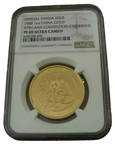 中国 1988年 金貨 1オンス パンダ NGC PF69UC シンシナティ ANA｜WORLD RESOURCE【KING店】