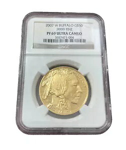 米国 2007 W ゴールド 1オンス $50 NGC PF69UC プルーフゴールドバッファロー｜WORLD RESOURCE【KING店】