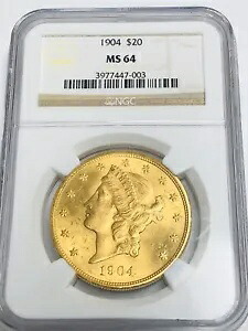 1904年 20ドル リバティヘッド NGC- MS -64 ゴールド ダブルイーグルコイン｜WORLD RESOURCE【KING店】