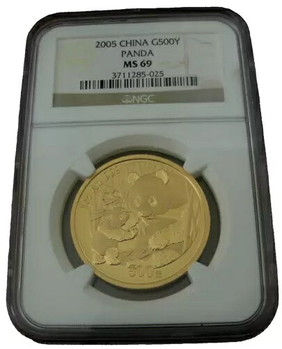 中国 2005年 金貨 1オンス パンダ 500元 NGC MS69｜WORLD RESOURCE【KING店】