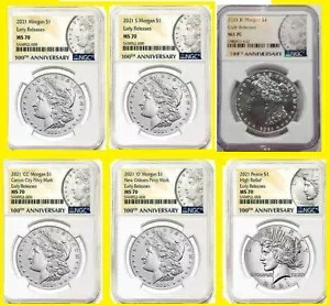 2021 モーガン・ピース 6枚セット シルバードル NGC MS 70 アーリーリリース 箱入り｜WORLD RESOURCE【KING店】
