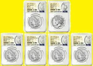 2021年 モルガン・ピース シルバーダラー 6枚セット NGC MS 70 初回リリース ボックス COA｜WORLD RESOURCE【KING店】