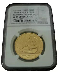 中国 1987年 金貨 1オンス パンダ NGC PF68UC ニューヨーク博覧会｜WORLD RESOURCE【KING店】