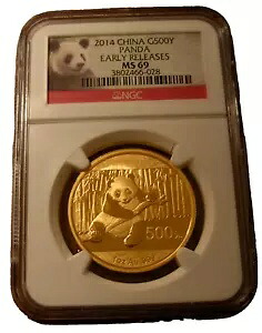 中国 2014年 金貨 1オンス パンダ 500元 NGC MS69 早期リリース｜WORLD RESOURCE【KING店】