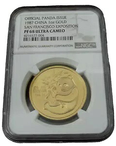 中国 1987年 金貨 1オンス パンダ NGC PF68UC サンフランシスコ万博｜WORLD RESOURCE【KING店】