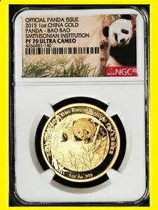 2015年 中国 1オンス ゴールド スミソニアン パンダ NGC PF70 非常に希少 低級 新品｜WORLD RESOURCE【KING店】