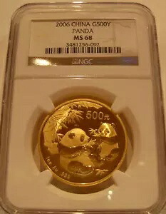 中国 2006年 金貨 1オンス パンダ 500元 NGC MS68｜WORLD RESOURCE【KING店】