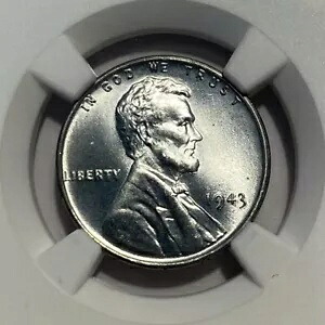 1943-P リンカーン・ウィート・セント・スチール・ペニー 1セント (1943年) - NGC MS68 - 8グレード以上｜WORLD RESOURCE【KING店】