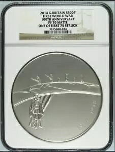 2014年 イギリス 第一次世界大戦100周年記念 500ポンド 銀貨 1キロ PF70｜WORLD RESOURCE【KING店】