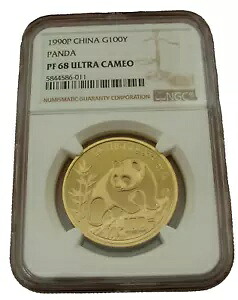 中国 1990P 金貨 1オンス パンダ 100元 NGC PF68UC|WORLD RESOURCE【KING店】