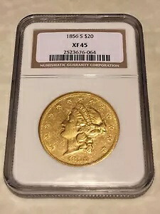 1856-S XF45 NGC リバティ ダブルイーグル タイプ1 20ドル金貨 PQ 非常に良い (PCGSなし)｜WORLD RESOURCE【KING店】