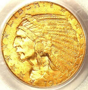 1912年 $5 MS63 PCGS-PQ-高品位555枚のみ-発行枚数790,000枚-インディアン｜WORLD RESOURCE【KING店】
