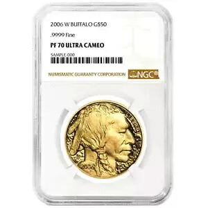 2006-W 50ドル 1オンス プルーフ アメリカンゴールド バッファロー NGC PF70UC ブラウンラベル|WORLD RESOURCE【KING店】