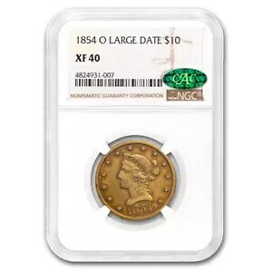 1854-O 10ドル リバティゴールドイーグル XF-40 NGC CAC（ラージデイト）｜WORLD RESOURCE【KING店】