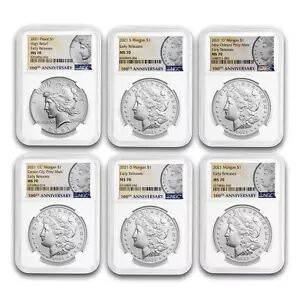 6コイン 2021 モルガン/ピースダラーセット MS-70 NGC (ER)｜WORLD RESOURCE【KING店】
