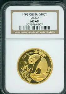 1993 ゴールド パンダ 1 オンス NGC MS69 MS-69 中国 100Y 100 元 美しい古いホルダー!｜WORLD RESOURCE【KING店】