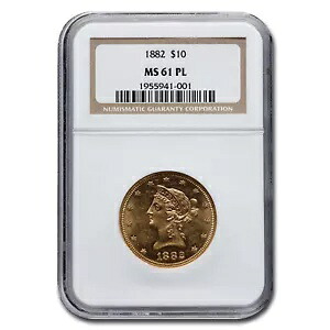 1882年 10ドル リバティゴールドイーグル MS-61 NGC (PL)｜WORLD RESOURCE【KING店】