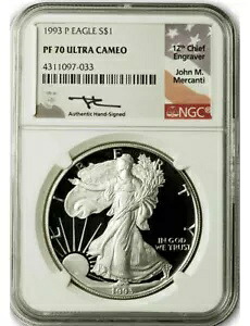1993-P アメリカン シルバー イーグル NGC PF70 ウルトラ カメオ ジョン・マーカンティ サイン入り｜WORLD RESOURCE【KING店】