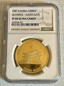 韓国 1987 オリンピック 南門 50K 金メダル NGC PF68 ウルトラカメオ SKU# 4865|WORLD RESOURCE【KING店】