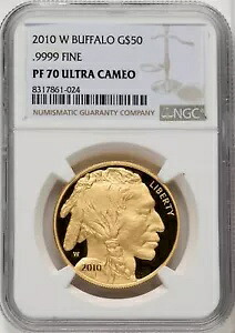 2010-W アメリカンゴールド バッファロー プルーフ 1オンス $50 - NGC PF 70 ウルトラカメオ|WORLD RESOURCE【KING店】