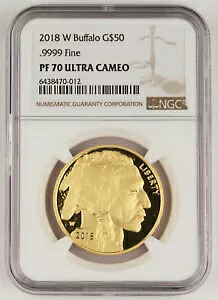 2018年 W $50 アメリカンバッファロー 1オンス ゴールドプルーフコイン NGC PF70 ウルトラカメオ 希少|WORLD RESOURCE【KING店】