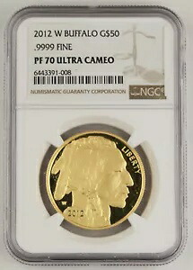 2012年 W $50 アメリカンバッファロー 1オンス ゴールドプルーフコイン NGC PF70 ウルトラカム ブラウンラベル｜WORLD RESOURCE【KING店】