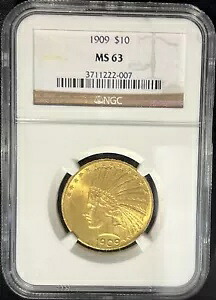 1909年 10ドル インディアン・ゴールド・イーグル NGC MS63 ? 184,089枚｜WORLD RESOURCE【KING店】