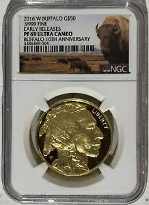 2016-W ゴールドバッファロー 10周年記念 $50 NGC PF69 ディープカメオ｜WORLD RESOURCE【KING店】