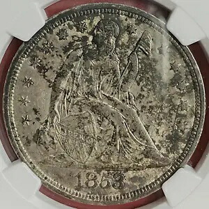 NGC AU-55! 1853年 1ドル 自由の女神像 着席像｜WORLD RESOURCE【KING店】