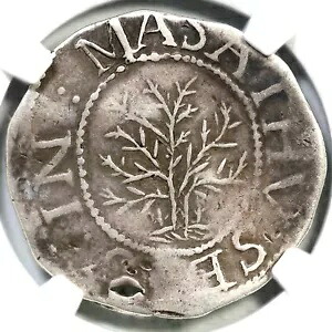 1652 N-1 R-3 NGC VF 詳細 マサチューセッツオークツリーシリングコロニアルコイン|WORLD RESOURCE【KING店】