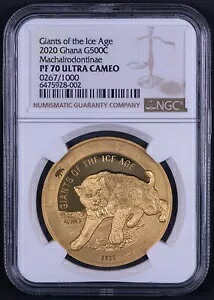 氷河期の巨人 - 2020年 ガナ サーベルタイガー - 1オンス プルーフゴールド NGC PF70 - NB15|WORLD RESOURCE【KING店】